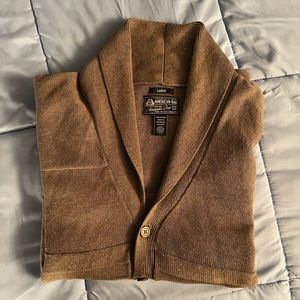 American Rag Co Cardigan Jacket 100% Cotton Men's Sweater Dark Gray Size XL